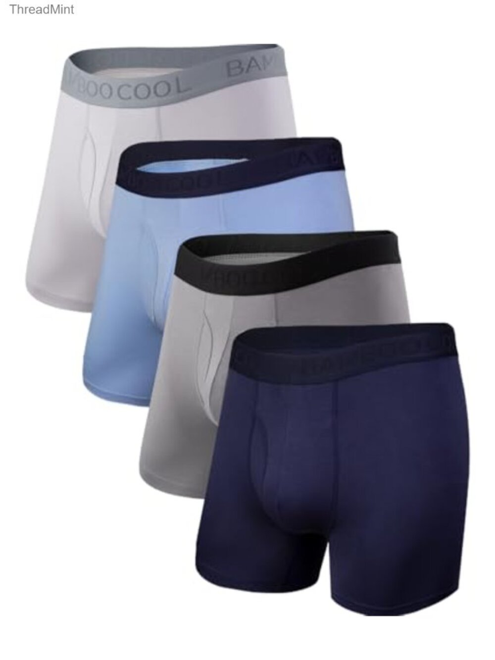 Bamboo Viscose Men's Boxer Briefs 4-Pack Ultra Soft Moisture Wicking, No Ride Up